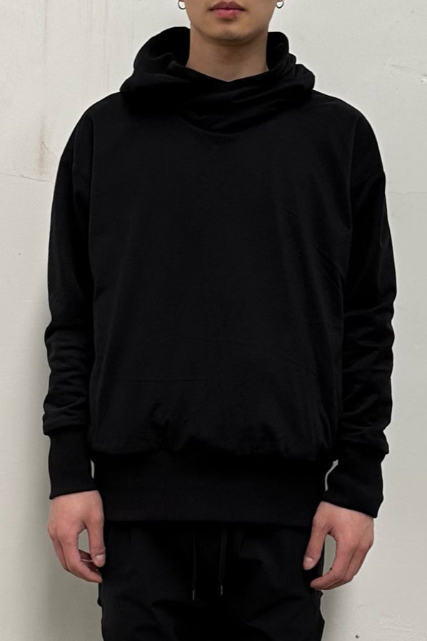 Devoa Cotton Hooded Pullover Sweatshirt 23 Spring/Summer Japan DVA-FJF-AGHL-HEI Black